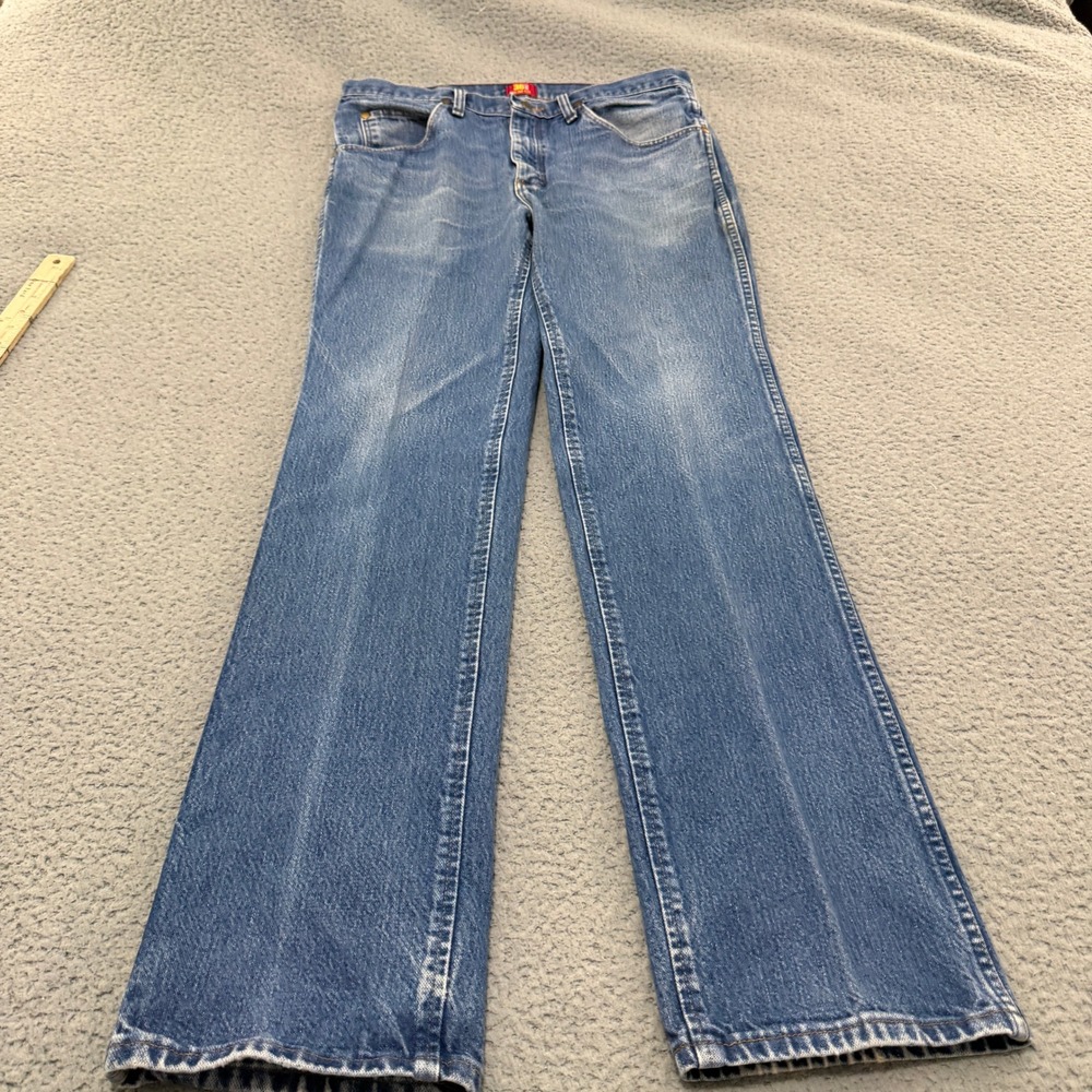 Wrangler 36MWZ Slim Fit Cowboy Cut Jeans Mens 33x34 Blue Denim